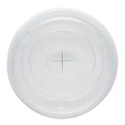 Tapas Planas con Cruz para vaso PET de Ø9,5cm