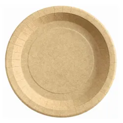 Platos de Cartón Kraft Biodegradables 22cm