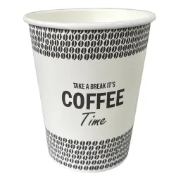 Vasos de Cartón "Coffee Time" 8Oz/240ml Ø8cm