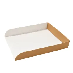 Palas Gofre de Cartón Kraft/Blanco "Automontables" 10x13cm