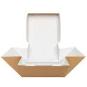 Caja/Plato Take Away de Cartón Kraft/Blanco 13x13x9,5cm