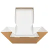 Caja/Plato Take Away de Cartón Kraft/Blanco 13x13x9,5cm