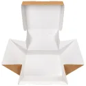 Caja/Plato Take Away de Cartón Kraft/Blanco 13x13x9,5cm