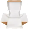 Caja/Plato Take Away de Cartón Kraft/Blanco 13x13x9,5cm