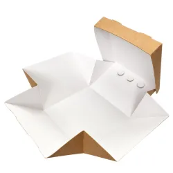 Caja/Plato Take Away de Cartón Kraft/Blanco 13x13x9,5cm