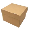 Caja/Plato Take Away de Cartón Kraft/Blanco 13x13x9,5cm
