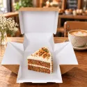 Caja/Plato Take Away de Cartón Kraft/Blanco 13x13x9,5cm