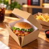 Caja/Plato Take Away de Cartón Kraft/Blanco 13x13x9,5cm