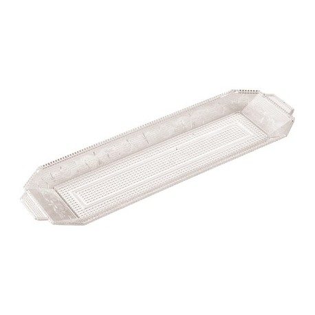 5 bandejas rectangulares de plástico transparente, bandeja de plástico  resistente de 10 x 14 pulgadas, bandeja de alimentos, bandejas decorativas  para