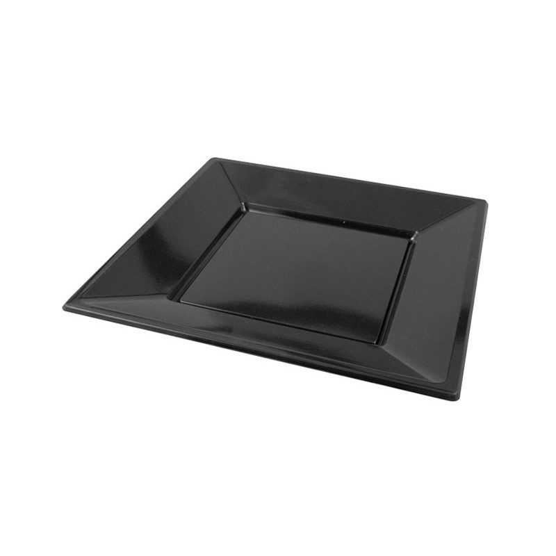 Platos de Plástico Cuadrados Negros 170mm Comprar Online